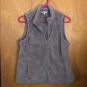 Croft & Barrow Grey Fuzzy Vest